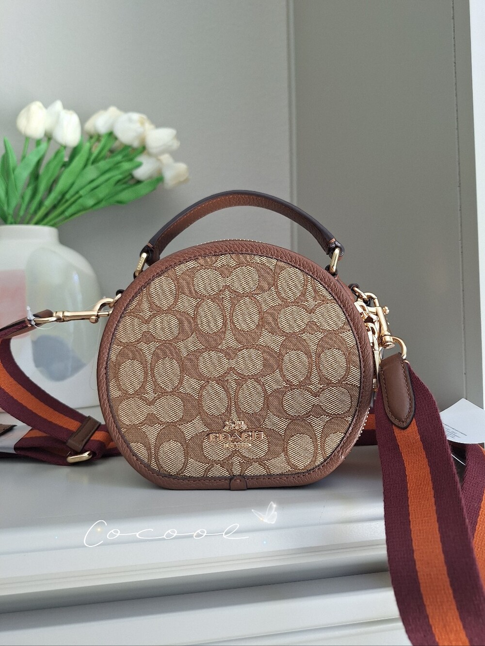 NEW COACH CANTEEN CROSSBODY BAG IN SIGNATURE JACQUARD （COACH CO986）